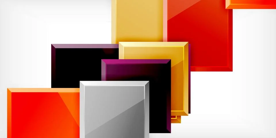 Square shape color abstract geometry. Vector Illustration For Wallpaper, Banner イラスト素材