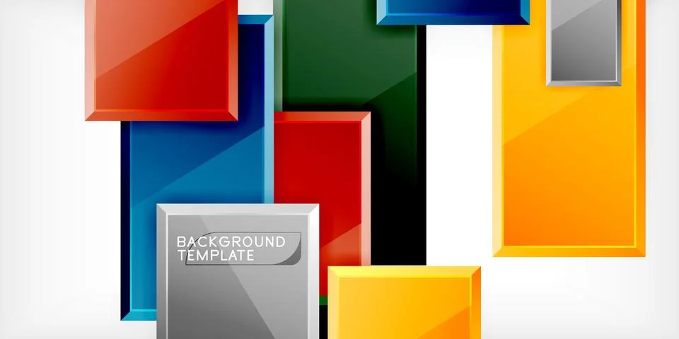Square shape color abstract geometry. Vector Illustration For Wallpaper, Banner Stock Illustration