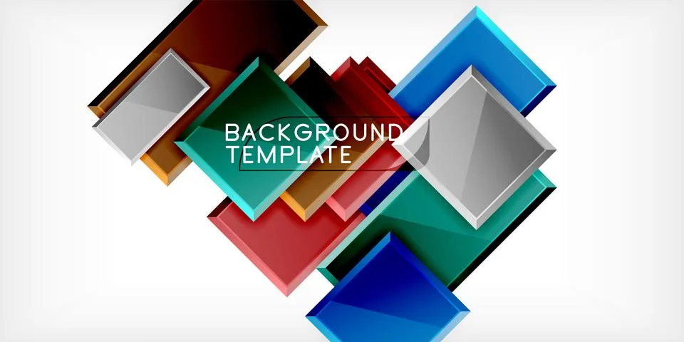 Square shape color abstract geometry. Vector Illustration For Wallpaper, Banner Stock Illustration