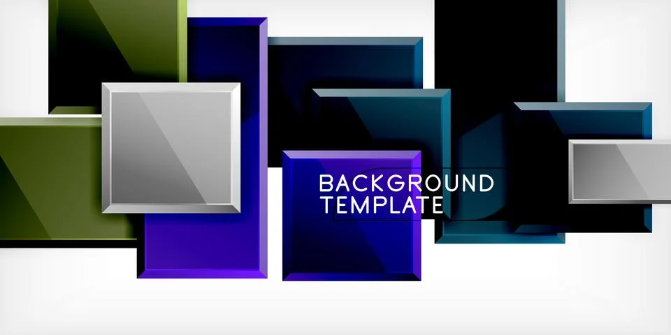 Square shape color abstract geometry. Vector Illustration For Wallpaper, Banner イラスト素材