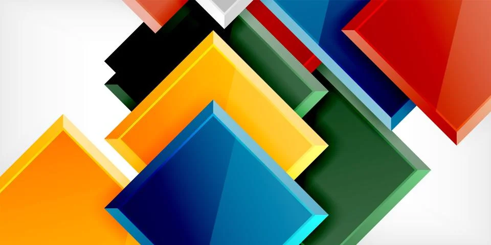 Square shape color abstract geometry. Vector Illustration For Wallpaper, Banner 스톡 일러스트