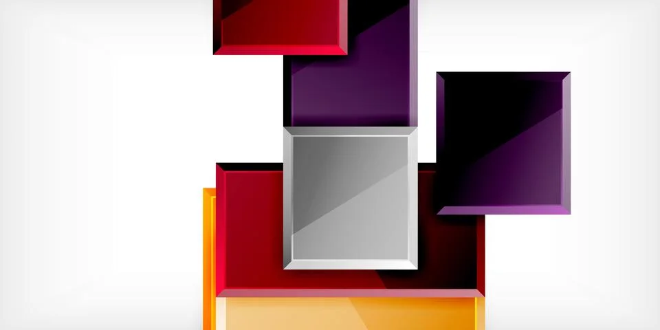 Square shape color abstract geometry. Vector Illustration For Wallpaper, Banner 스톡 일러스트