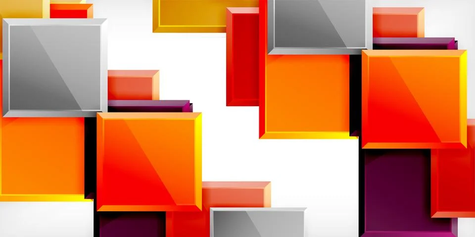 Square shape color abstract geometry. Vector Illustration For Wallpaper, Banner Stock Illustration