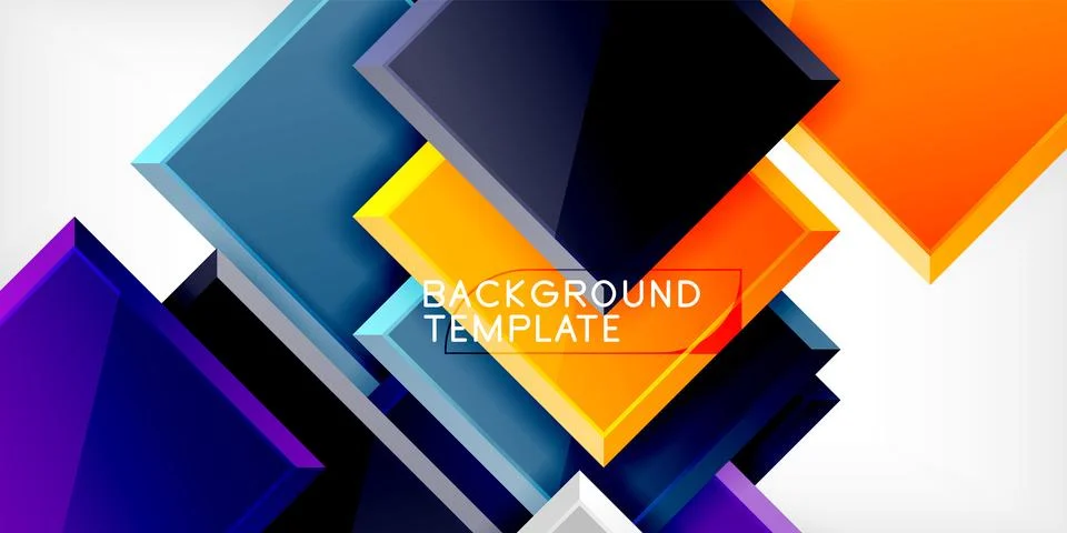 Square shape color abstract geometry. Vector Illustration For Wallpaper, Banner Stock Illustration