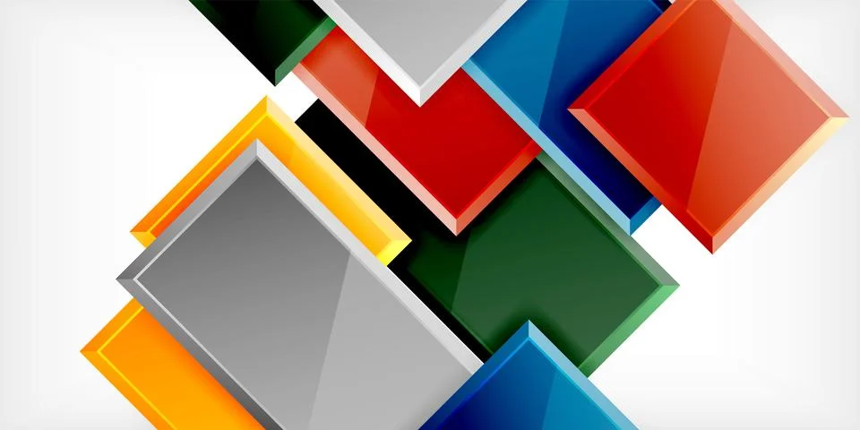 Square shape color abstract geometry. Vector Illustration For Wallpaper, Banner Stock Illustration