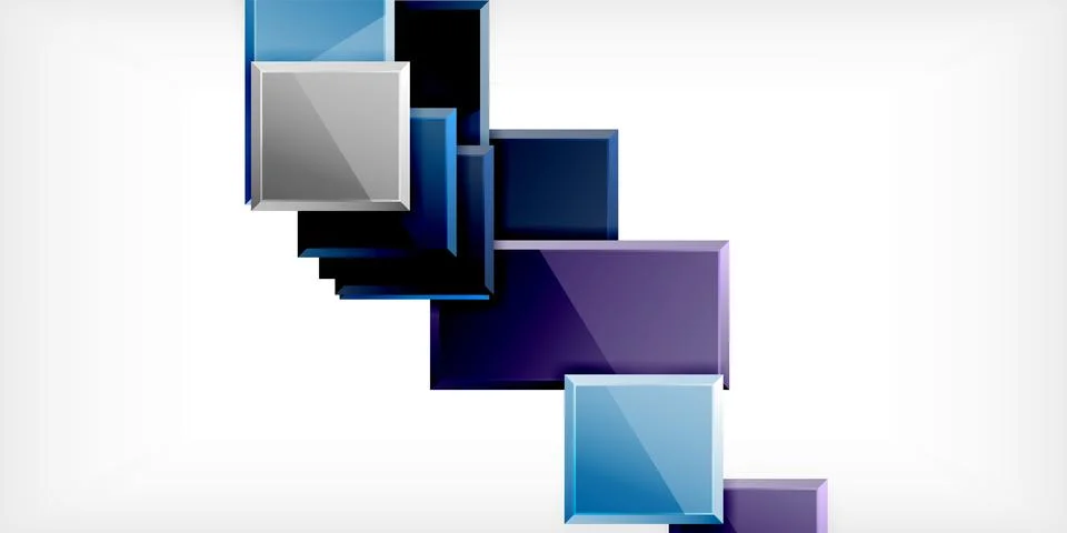 Square shape color abstract geometry. Vector Illustration For Wallpaper, Banner Stock Illustration