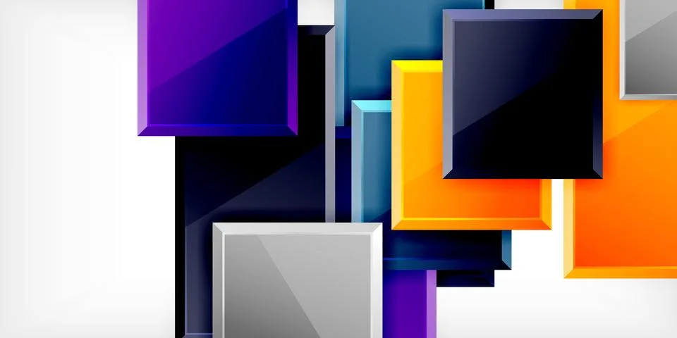 Square shape color abstract geometry. Vector Illustration For Wallpaper, Banner 스톡 일러스트