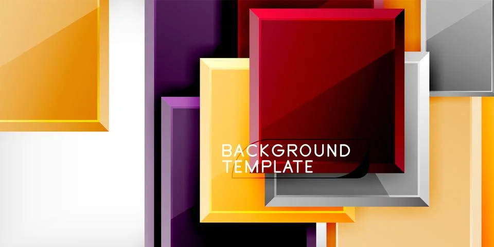 Square shape color abstract geometry. Vector Illustration For Wallpaper, Banner Stock Illustration