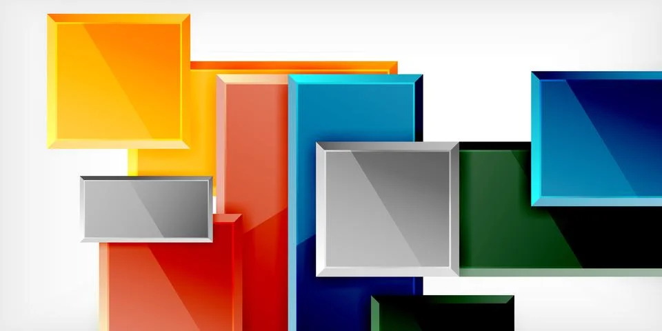 Square shape color abstract geometry. Vector Illustration For Wallpaper, Banner 스톡 일러스트