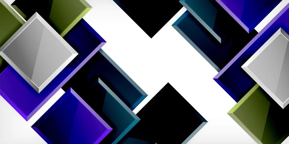 Square shape color abstract geometry. Vector Illustration For Wallpaper, Banner イラスト素材