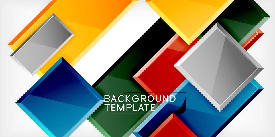 Square shape color abstract geometry. Vector Illustration For Wallpaper, Banner Stock Illustration