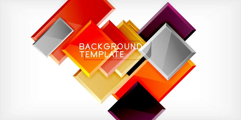 Square shape color abstract geometry. Vector Illustration For Wallpaper, Banner Stock Illustration