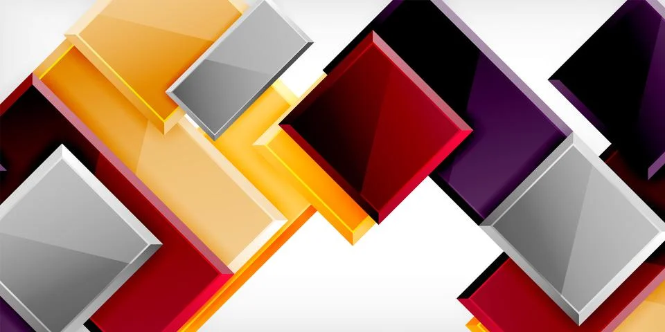 Square shape color abstract geometry. Vector Illustration For Wallpaper, Banner Stock Illustration
