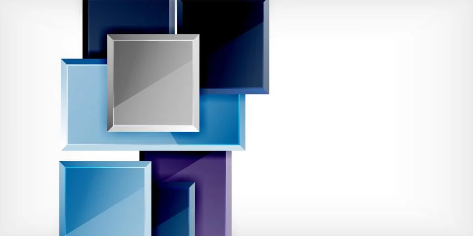 Square shape color abstract geometry. Vector Illustration For Wallpaper, Banner Stock Illustration