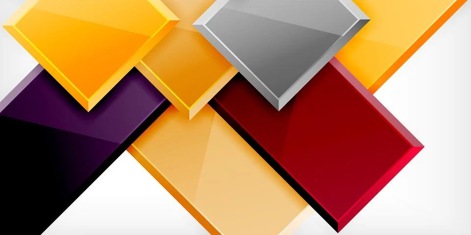 Square shape color abstract geometry. Vector Illustration For Wallpaper, Banner Stock Illustration