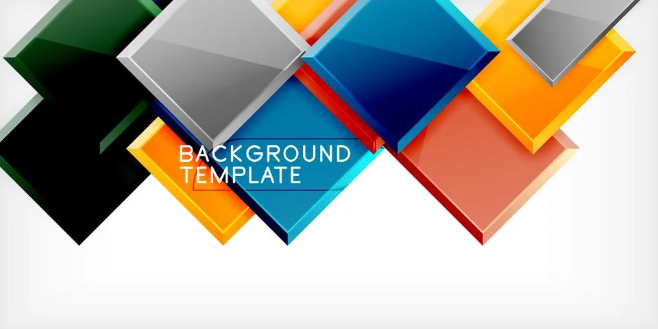 Square shape color abstract geometry. Vector Illustration For Wallpaper, Banner Stock Illustration