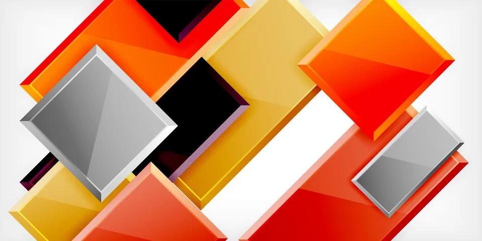 Square shape color abstract geometry. Vector Illustration For Wallpaper, Banner Stock Illustration