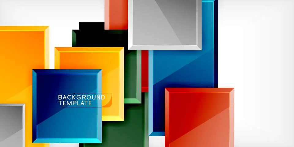 Square shape color abstract geometry. Vector Illustration For Wallpaper, Banner Stock Illustration