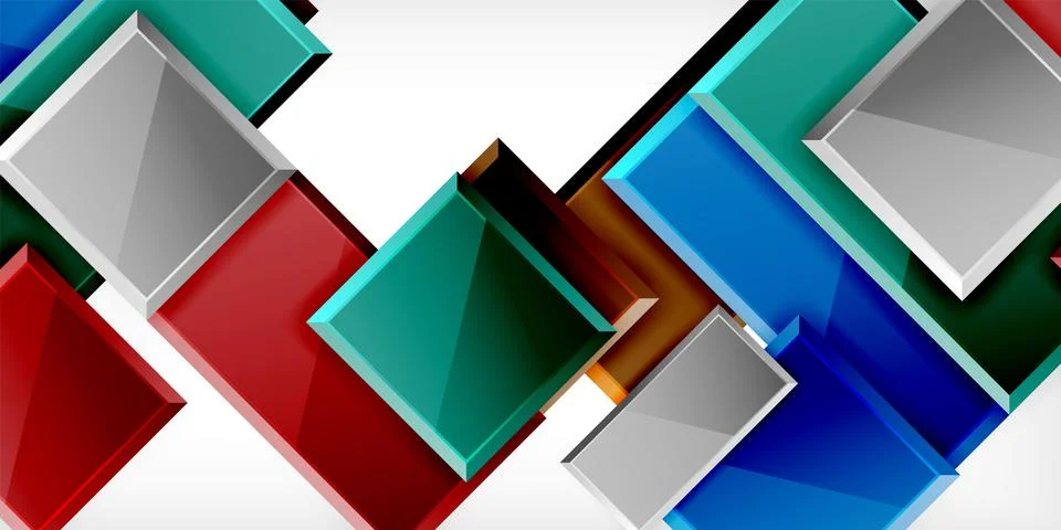 Square shape color abstract geometry. Vector Illustration For Wallpaper, Banner 스톡 일러스트