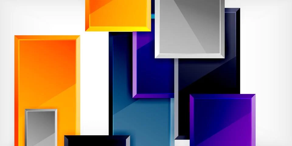 Square shape color abstract geometry. Vector Illustration For Wallpaper, Banner Stock Illustration