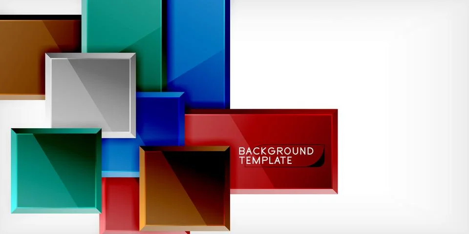 Square shape color abstract geometry. Vector Illustration For Wallpaper, Banner Stock Illustration