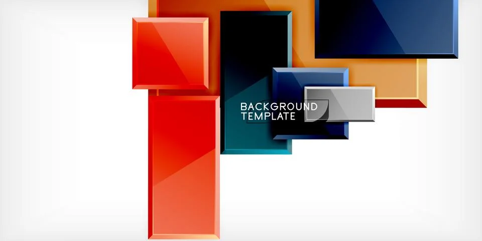 Square shape color abstract geometry. Vector Illustration For Wallpaper, Banner Stock Illustration