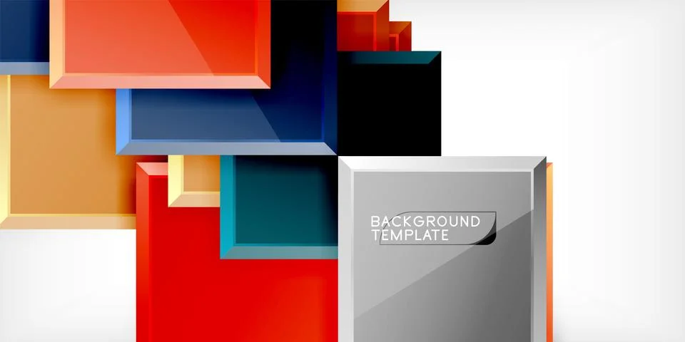 Square shape color abstract geometry. Vector Illustration For Wallpaper, Banner Illustrazione stock