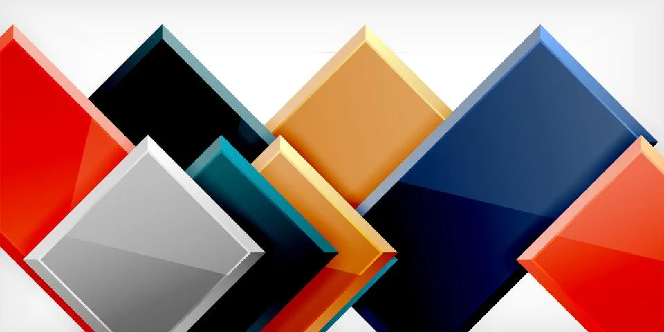 Square shape color abstract geometry. Vector Illustration For Wallpaper, Banner 스톡 일러스트