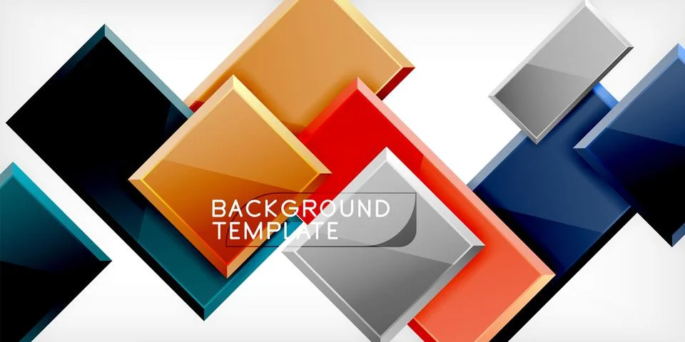 Square shape color abstract geometry. Vector Illustration For Wallpaper, Banner Stock Illustration