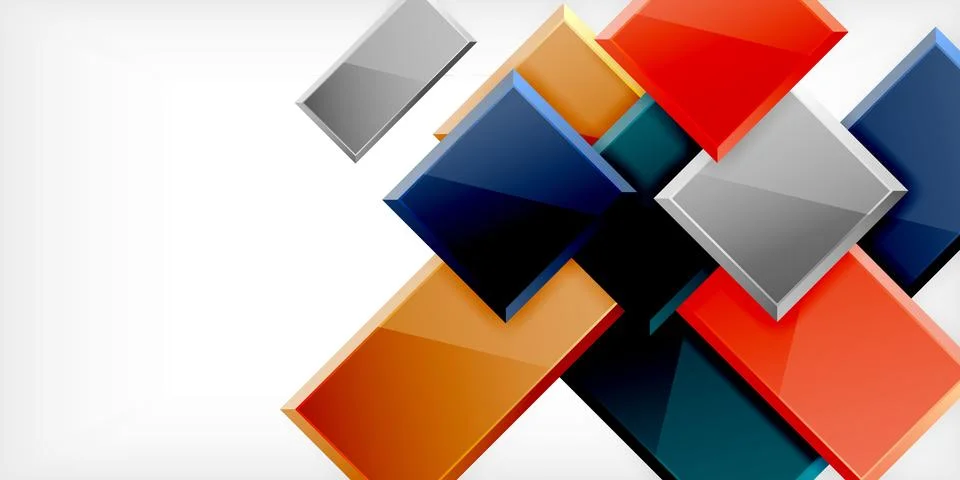 Square shape color abstract geometry. Vector Illustration For Wallpaper, Banner Stock Illustration