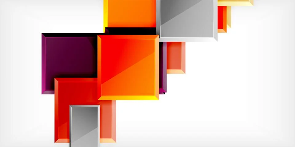 Square shape color abstract geometry. Vector Illustration For Wallpaper, Banner イラスト素材