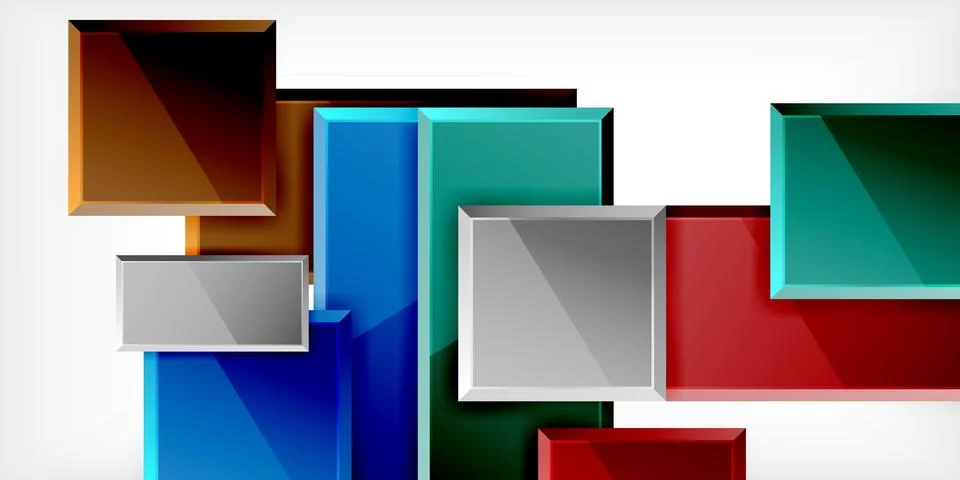 Square shape color abstract geometry. Vector Illustration For Wallpaper, Banner イラスト素材