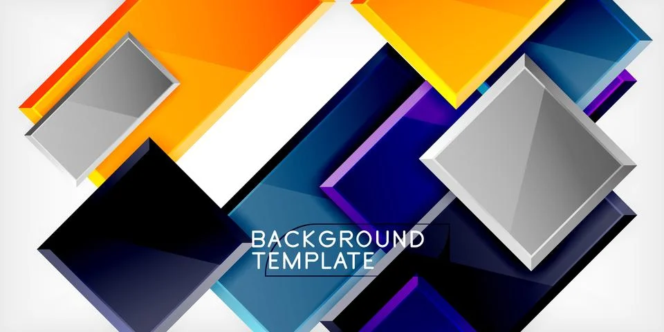 Square shape color abstract geometry. Vector Illustration For Wallpaper, Banner Stock Illustration