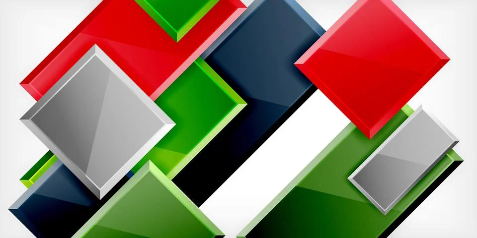 Square shape color abstract geometry. Vector Illustration For Wallpaper, Banner Stock Illustration