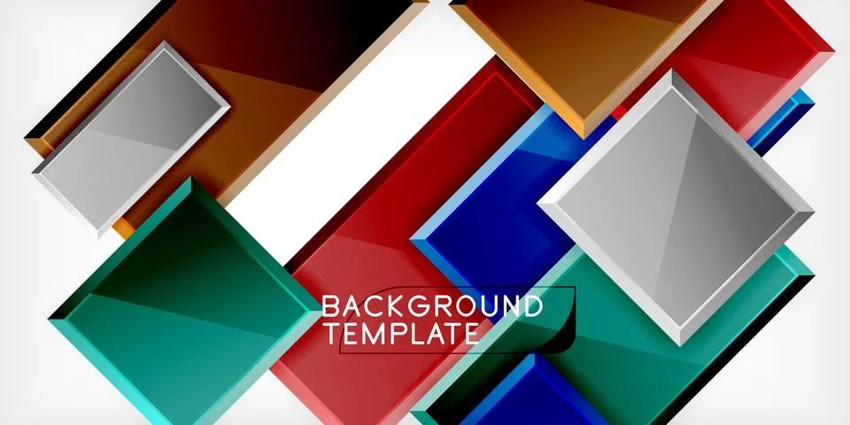 Square shape color abstract geometry. Vector Illustration For Wallpaper, Banner Stock Illustration