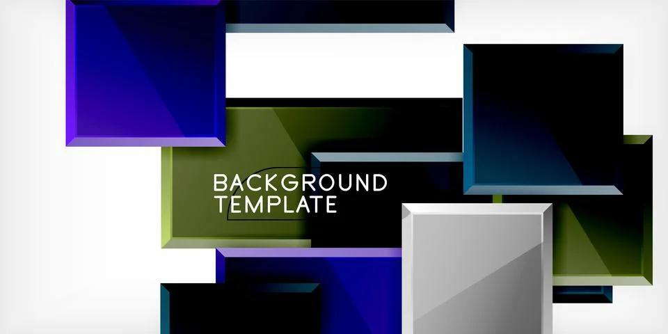 Square shape color abstract geometry. Vector Illustration For Wallpaper, Banner Stock Illustration