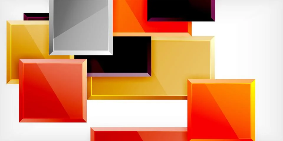 Square shape color abstract geometry. Vector Illustration For Wallpaper, Banner Stock Illustration