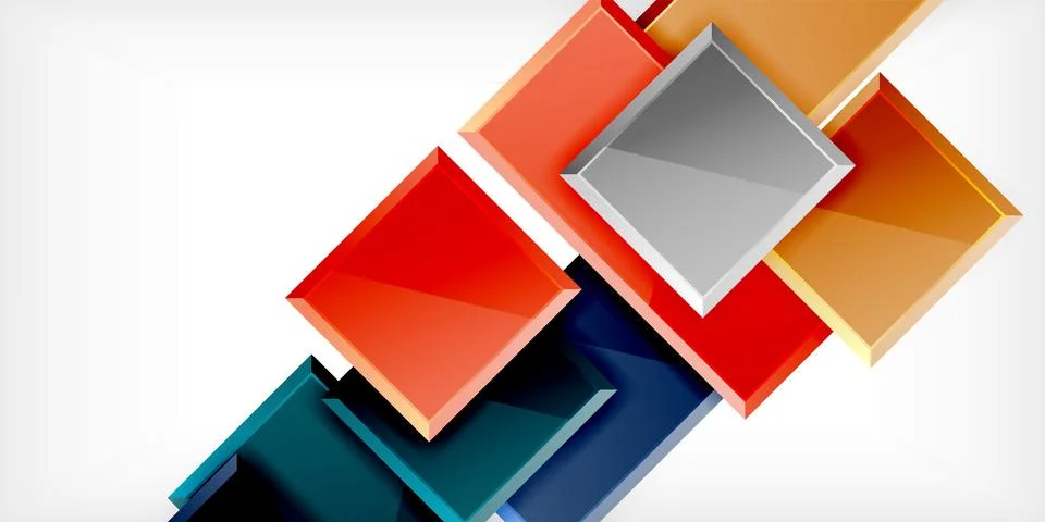 Square shape color abstract geometry. Vector Illustration For Wallpaper, Banner 스톡 일러스트