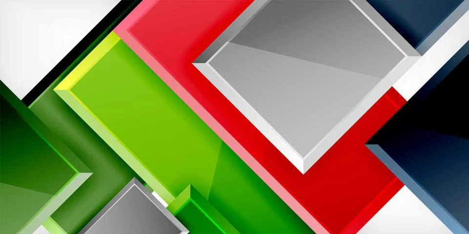 Square shape color abstract geometry. Vector Illustration For Wallpaper, Banner Stock Illustration