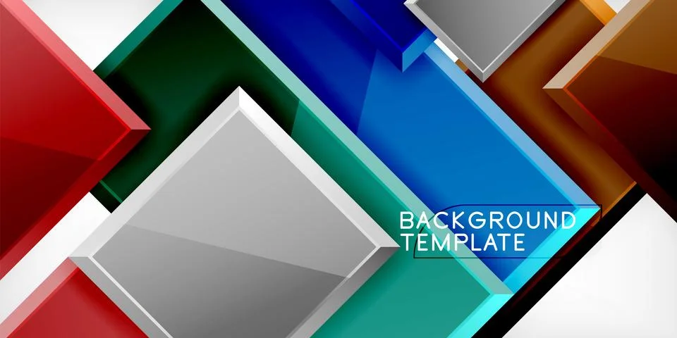 Square shape color abstract geometry. Vector Illustration For Wallpaper, Banner Stock Illustration