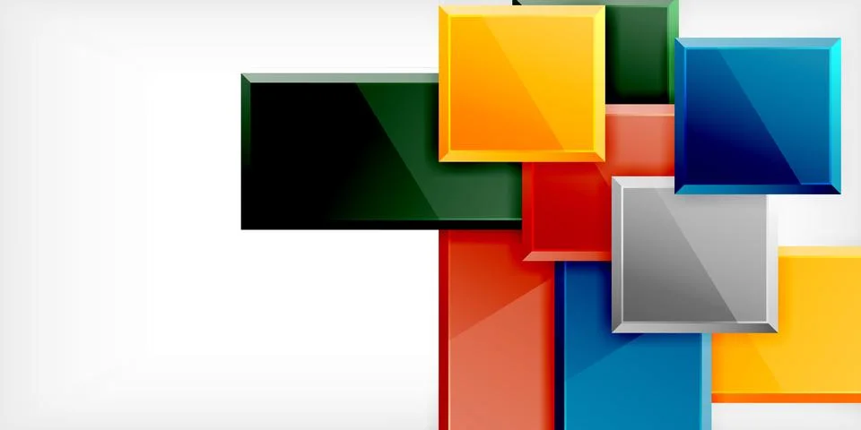 Square shape color abstract geometry. Vector Illustration For Wallpaper, Banner Stock Illustration
