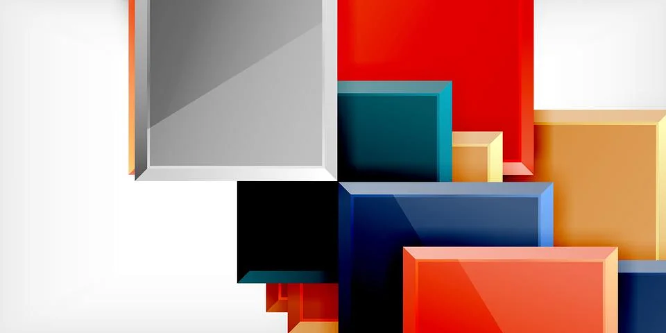 Square shape color abstract geometry. Vector Illustration For Wallpaper, Banner Stock Illustration