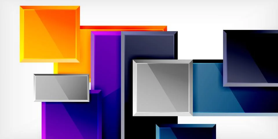 Square shape color abstract geometry. Vector Illustration For Wallpaper, Banner イラスト素材