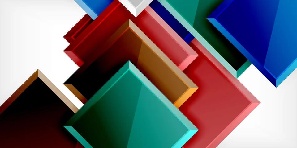 Square shape color abstract geometry. Vector Illustration For Wallpaper, Banner Stock Illustration