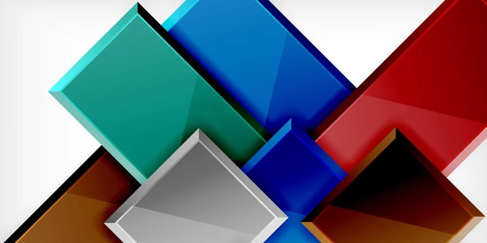 Square shape color abstract geometry. Vector Illustration For Wallpaper, Banner イラスト素材