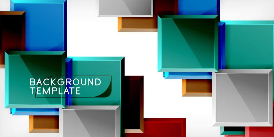 Square shape color abstract geometry. Vector Illustration For Wallpaper, Banner Stock Illustration
