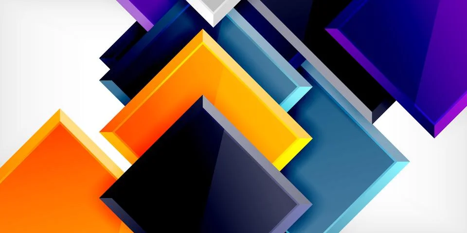 Square shape color abstract geometry. Vector Illustration For Wallpaper, Banner Stock Illustration