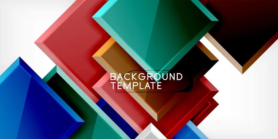 Square shape color abstract geometry. Vector Illustration For Wallpaper, Banner Stock Illustration