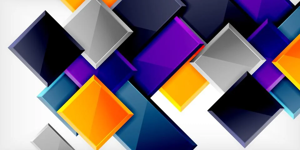 Square shape color abstract geometry. Vector Illustration For Wallpaper, Banner イラスト素材