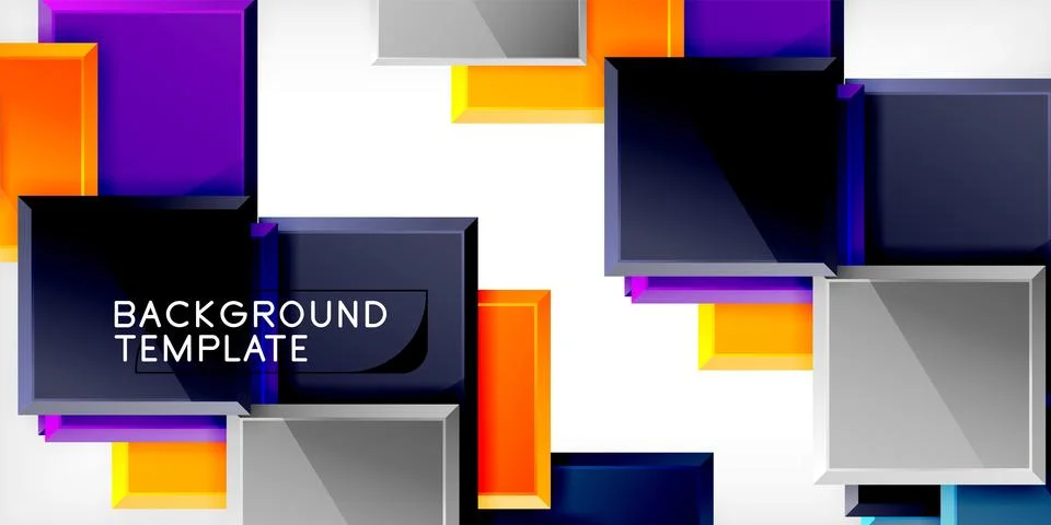 Square shape color abstract geometry. Vector Illustration For Wallpaper, Banner Stock Illustration